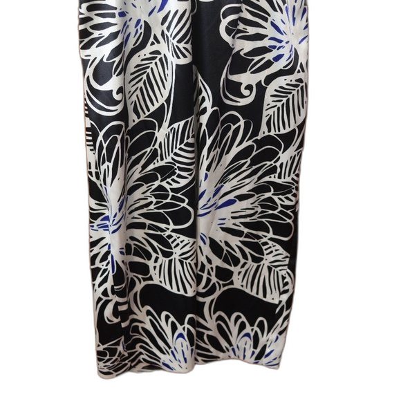 Maggie London Black White Seaside Floral Midi V-Neck Dress 12 Semi-Formal Spring - Picture 10 of 13